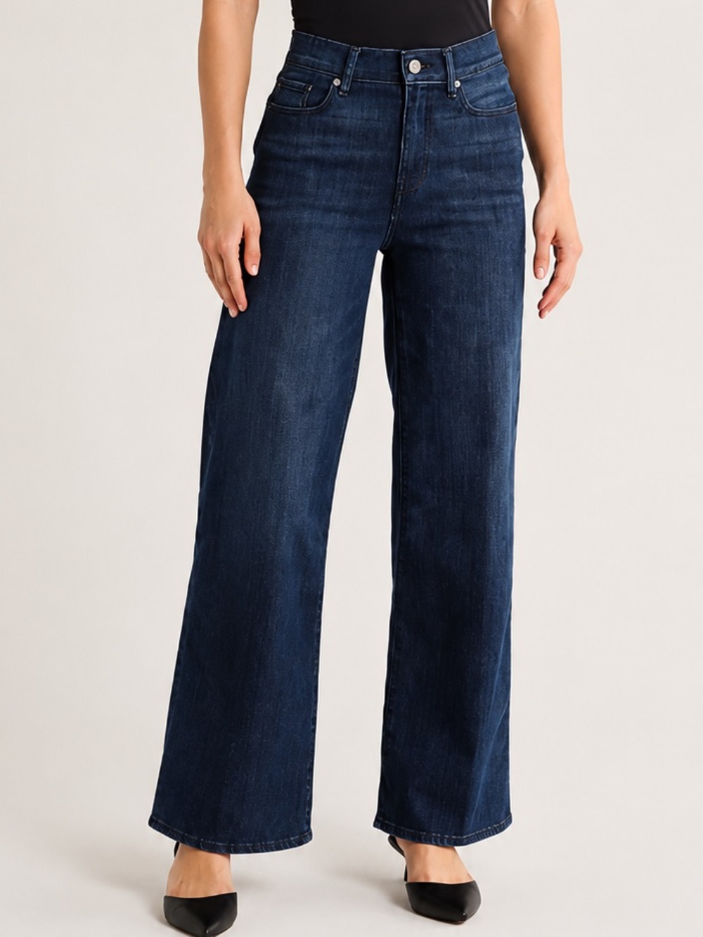 Frame Le Slim Palazzo High Waist Wide Leg Jeans in Guilty Sz 26 Retro Dark Wash